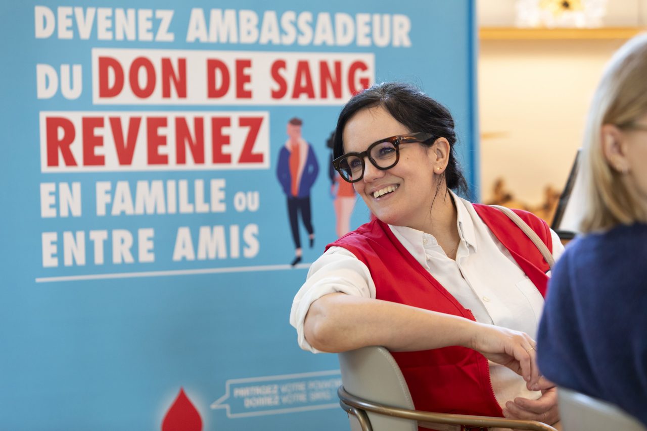 Journée de don du sang dans une entreprise.